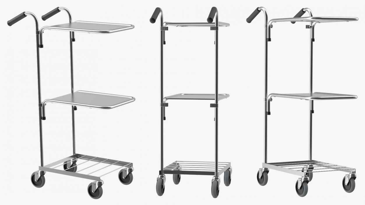 3D model Steel Mini Trolley With Two Shelves