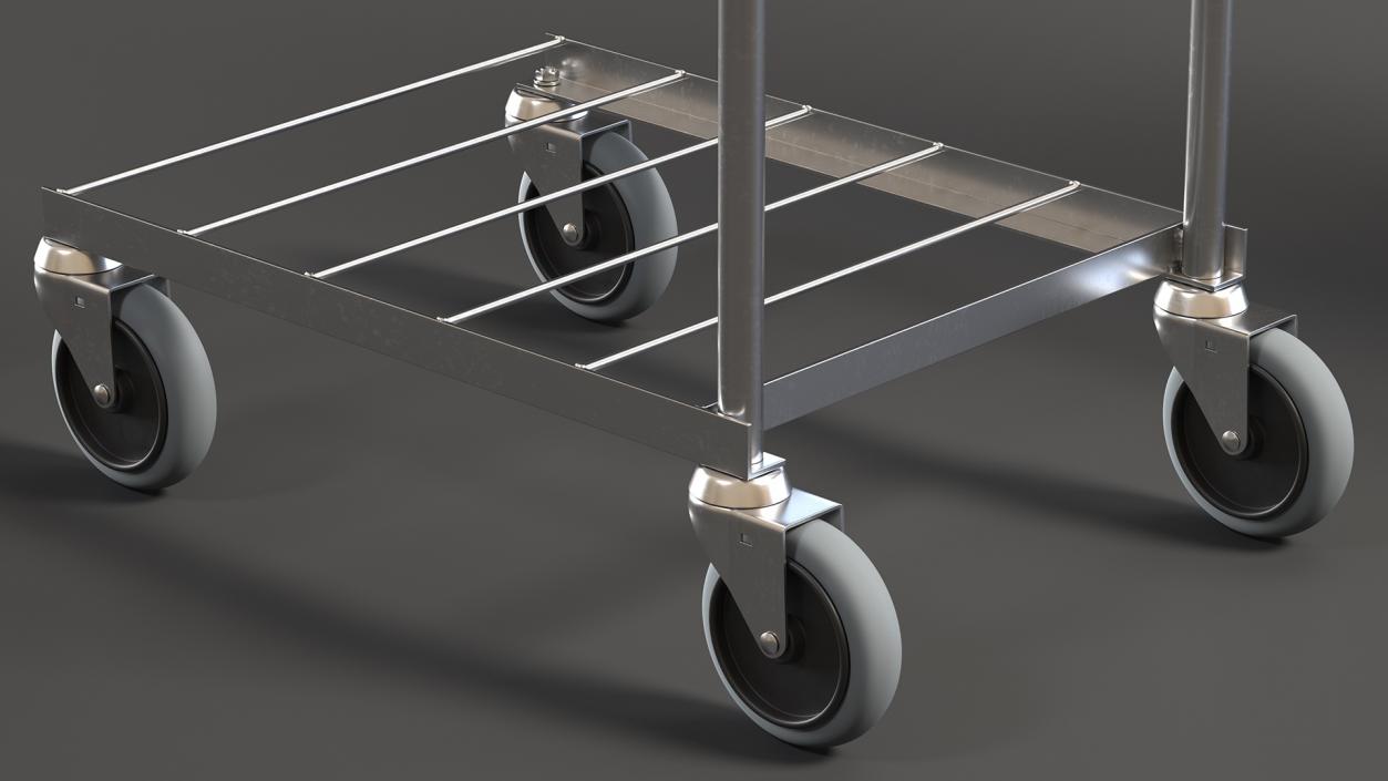 3D model Steel Mini Trolley With Two Shelves