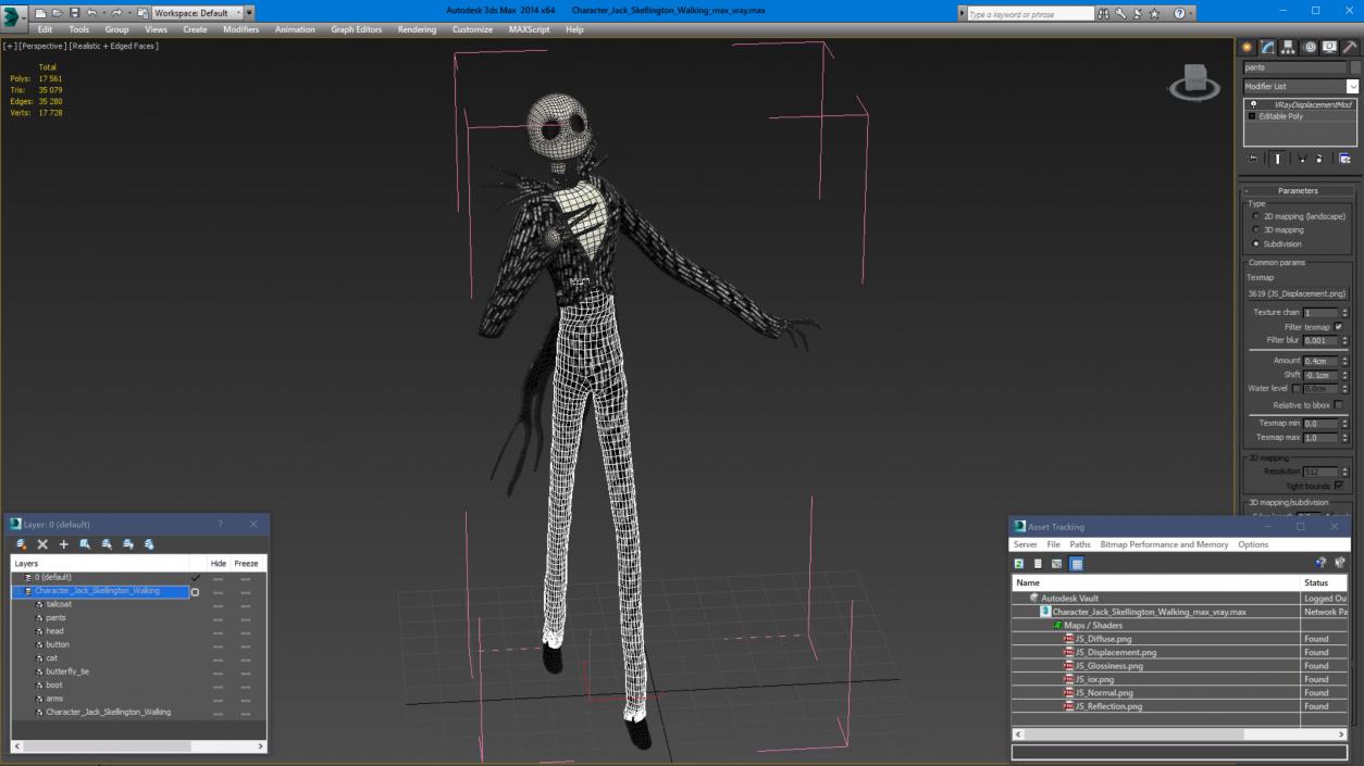 Character Jack Skellington Walking 3D model