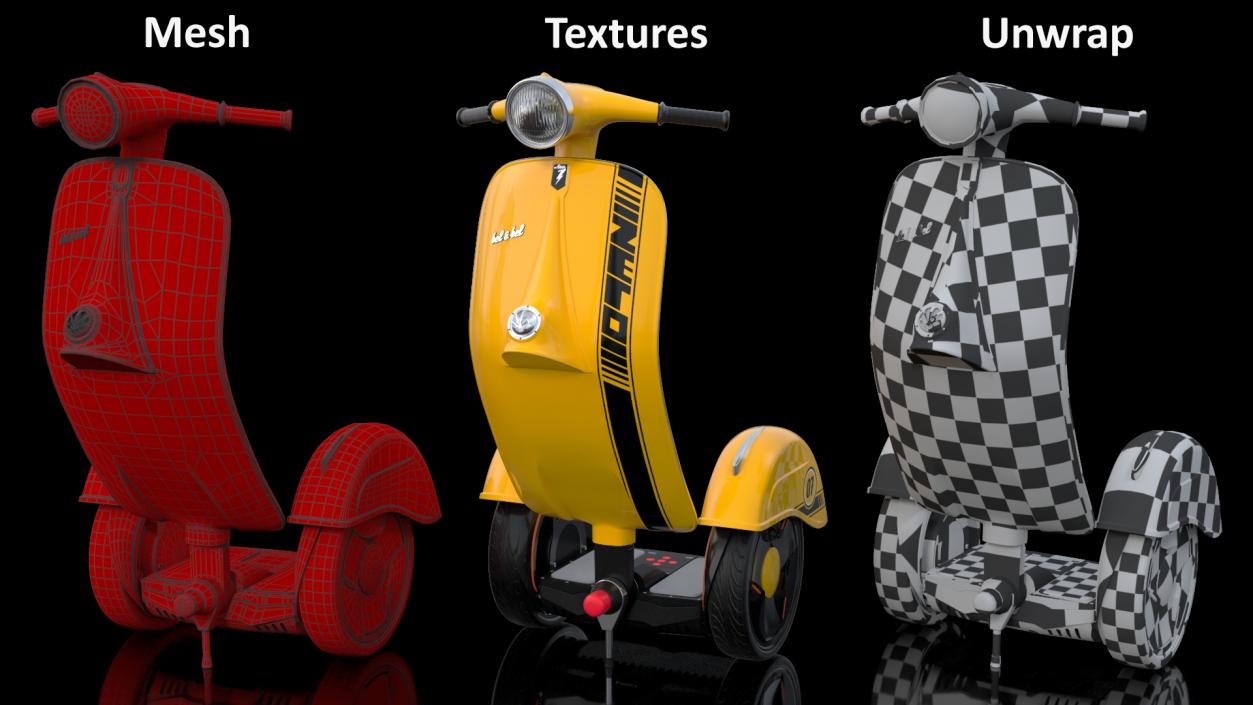 3D model Vespa Standup Z-Scooter Yellow