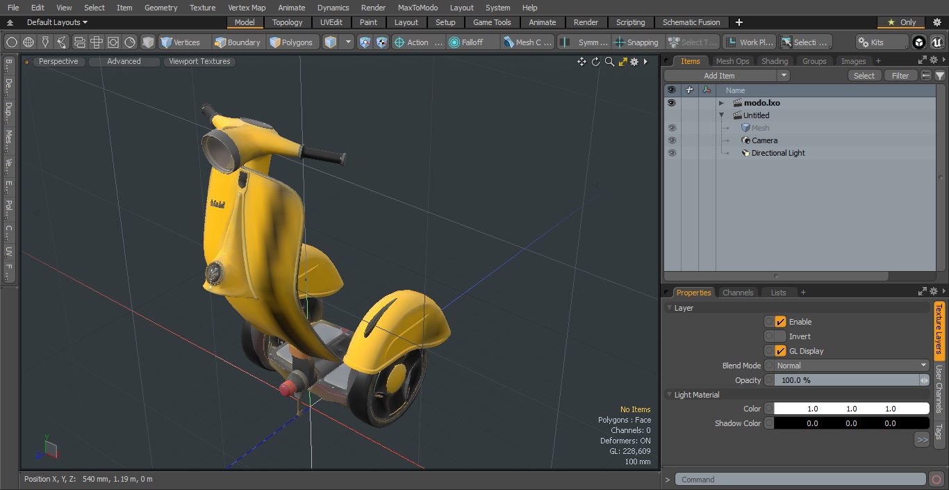 3D model Vespa Standup Z-Scooter Yellow