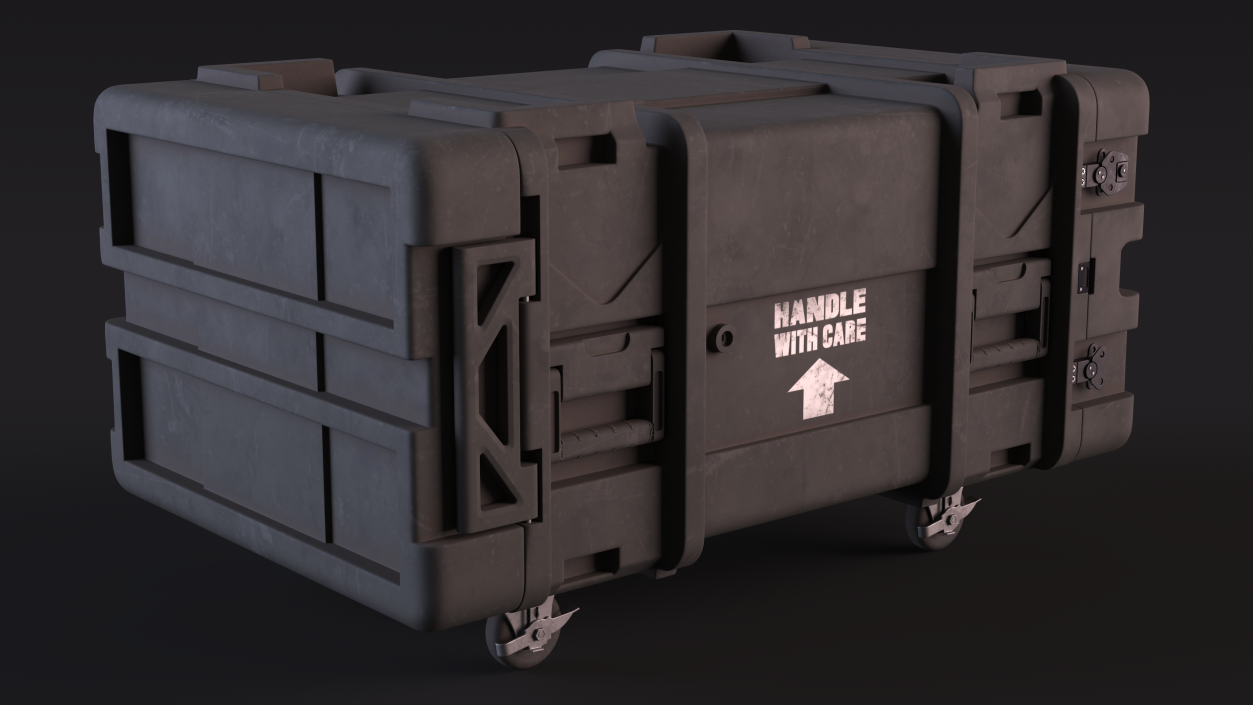 3D Wheeled Military Tough Storage Trunk Aged