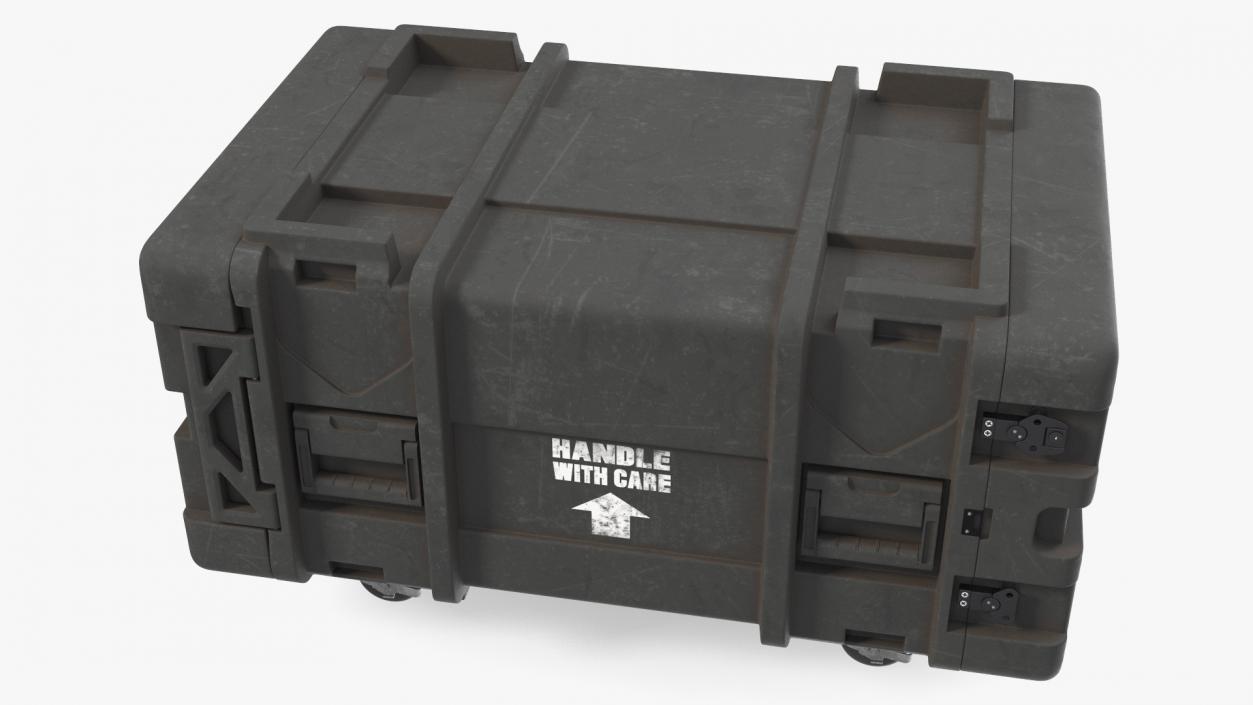 3D Wheeled Military Tough Storage Trunk Aged