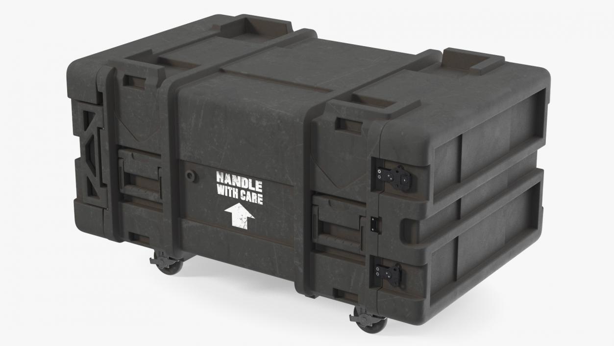 3D Wheeled Military Tough Storage Trunk Aged