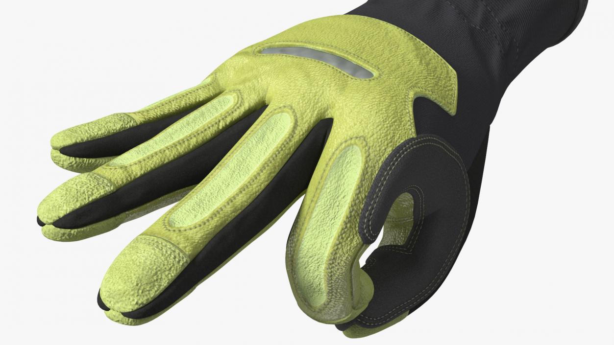 3D model Heavy Duty Safety Gloves OK Hand Gesture