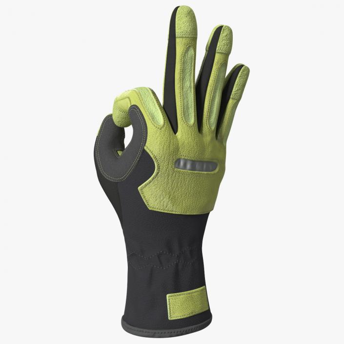 3D model Heavy Duty Safety Gloves OK Hand Gesture