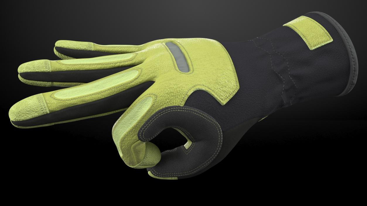 3D model Heavy Duty Safety Gloves OK Hand Gesture