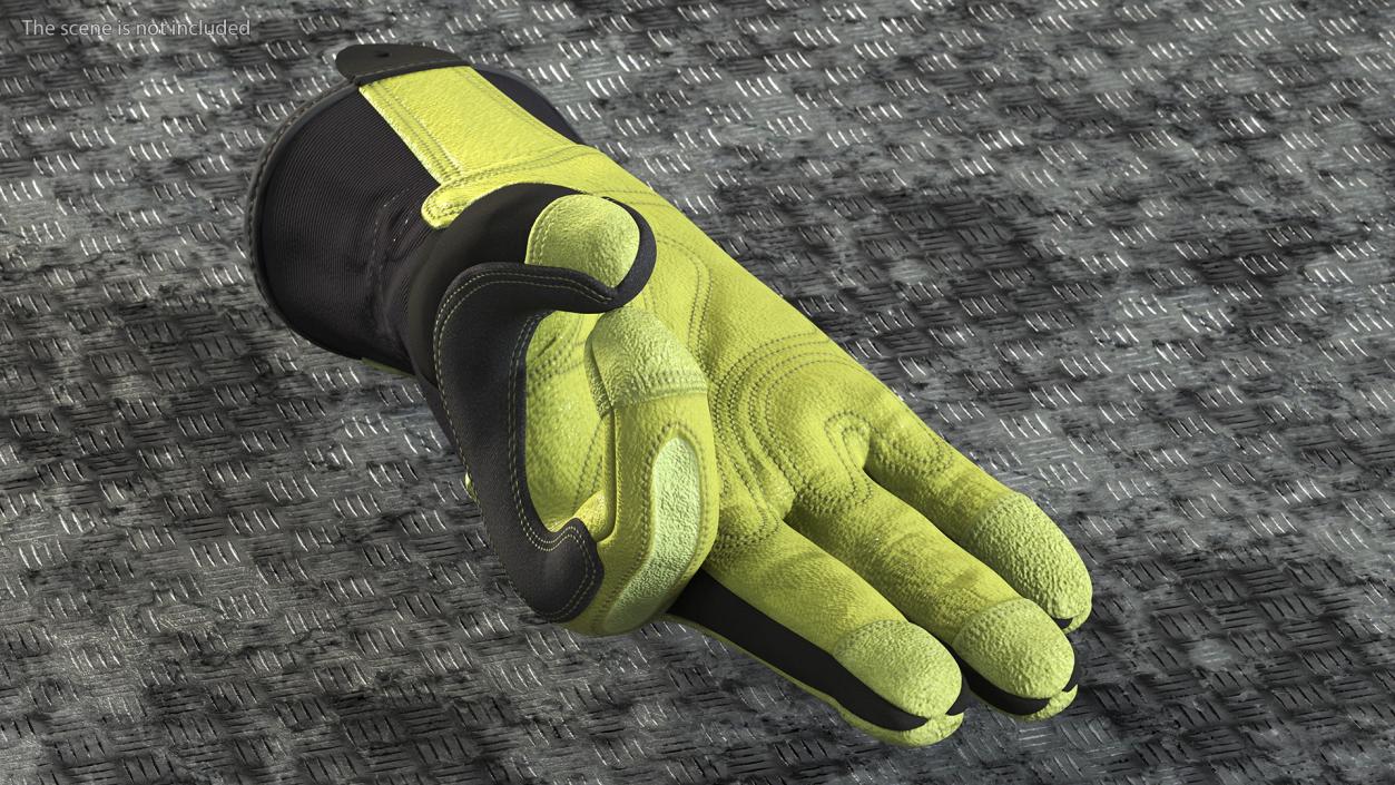 3D model Heavy Duty Safety Gloves OK Hand Gesture