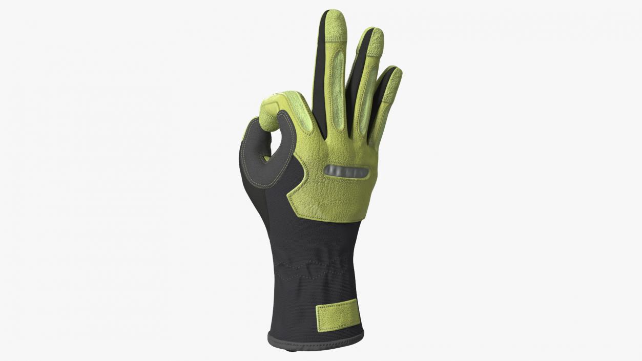 3D model Heavy Duty Safety Gloves OK Hand Gesture