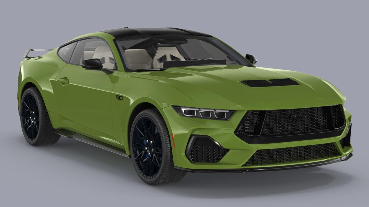 3D Ford Mustang 2024 Green model