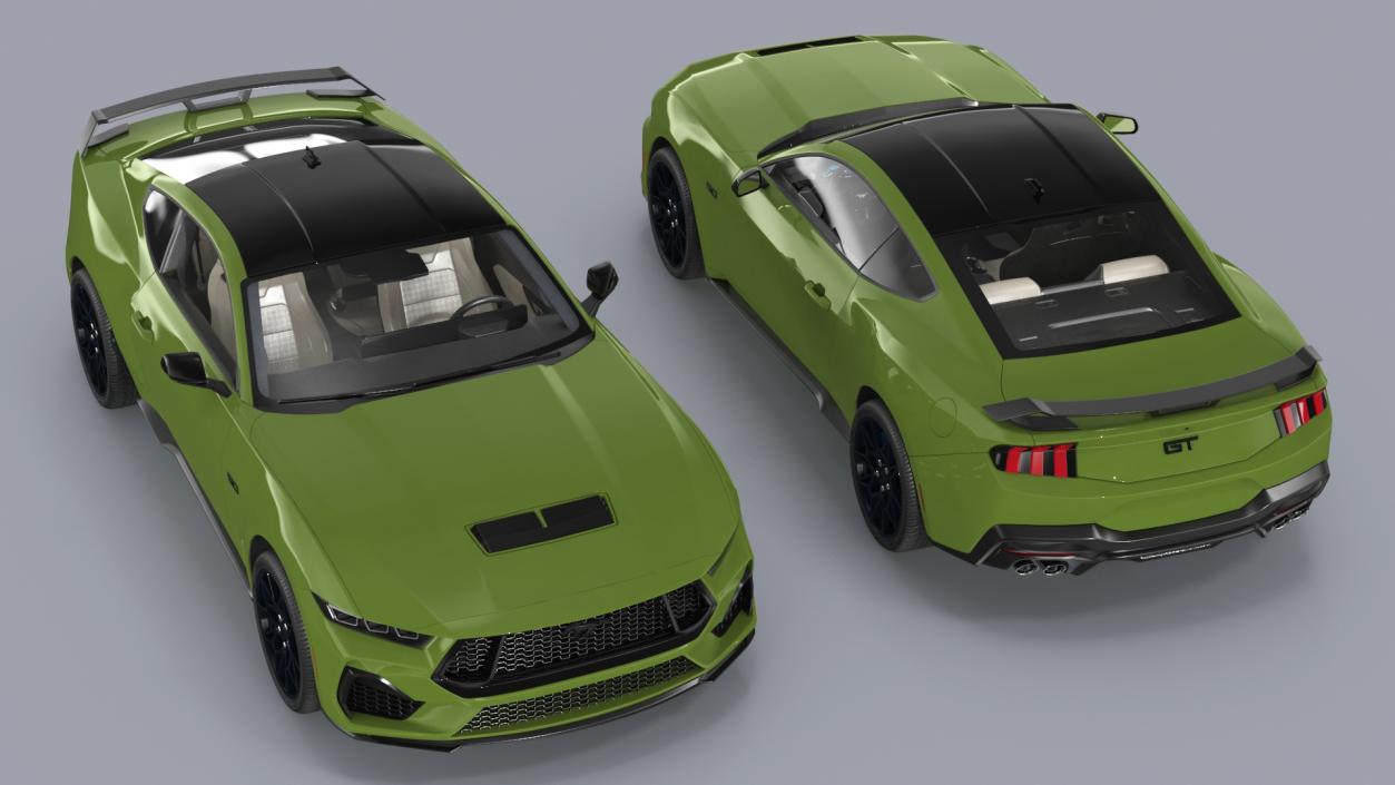 3D Ford Mustang 2024 Green model