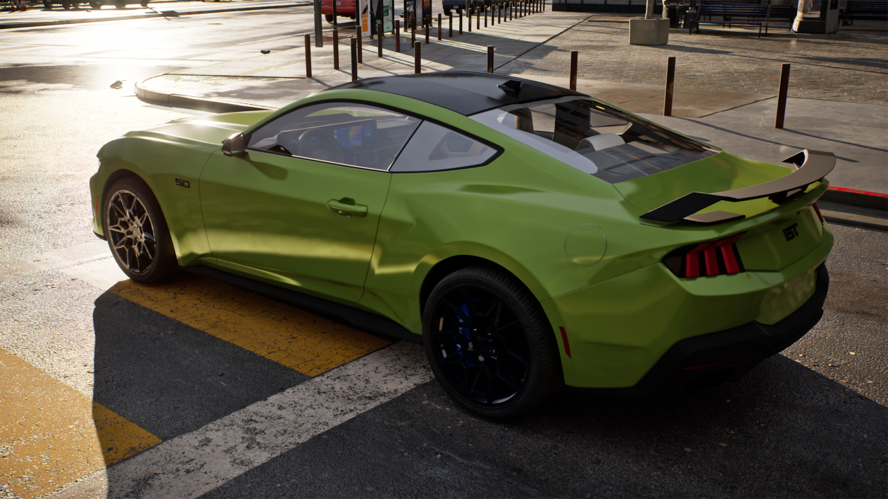 3D Ford Mustang 2024 Green model