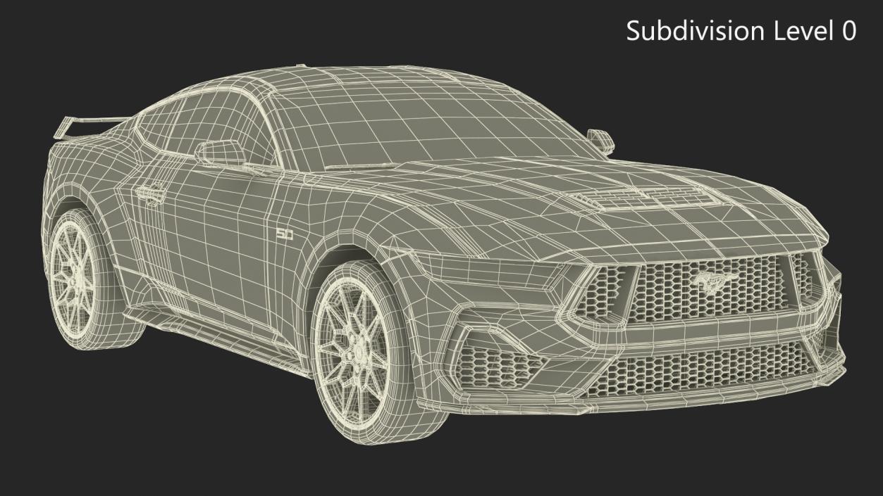 3D Ford Mustang 2024 Green model