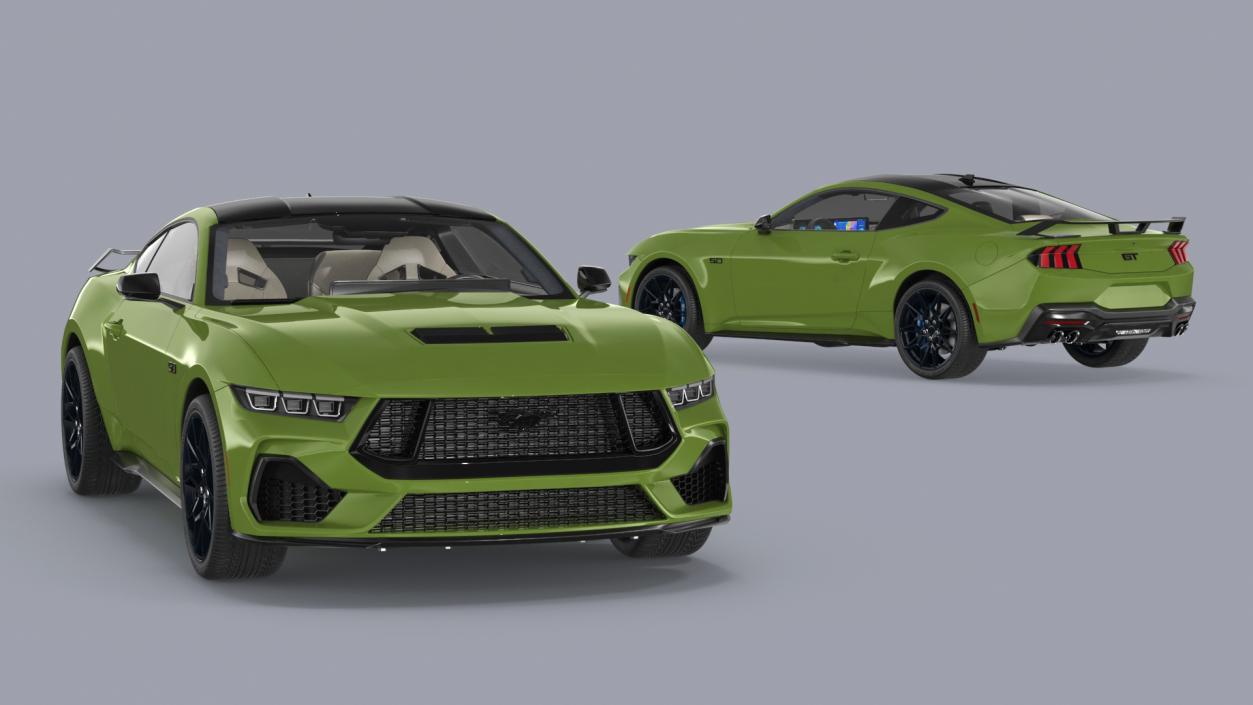 3D Ford Mustang 2024 Green model