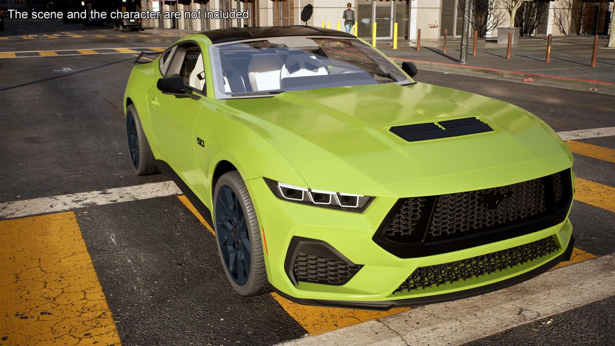 3D Ford Mustang 2024 Green model