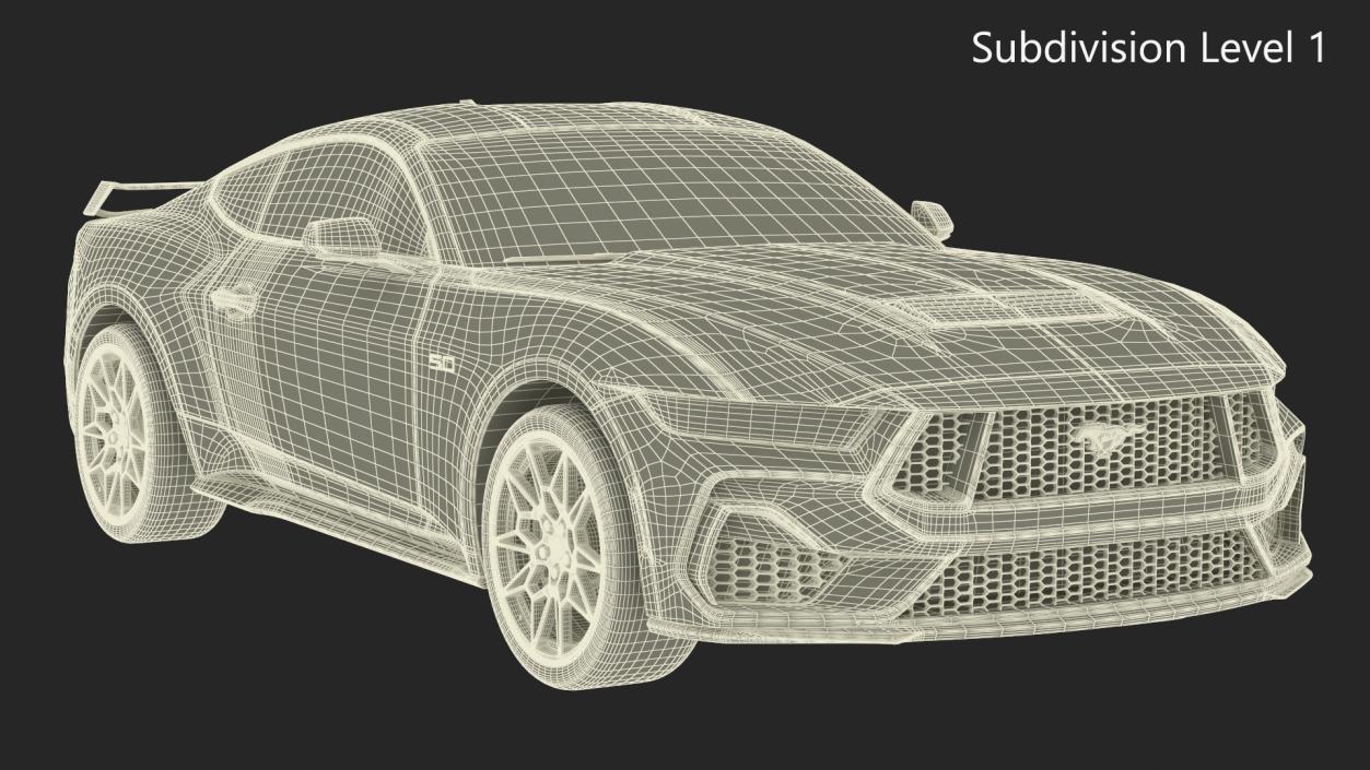 3D Ford Mustang 2024 Green model