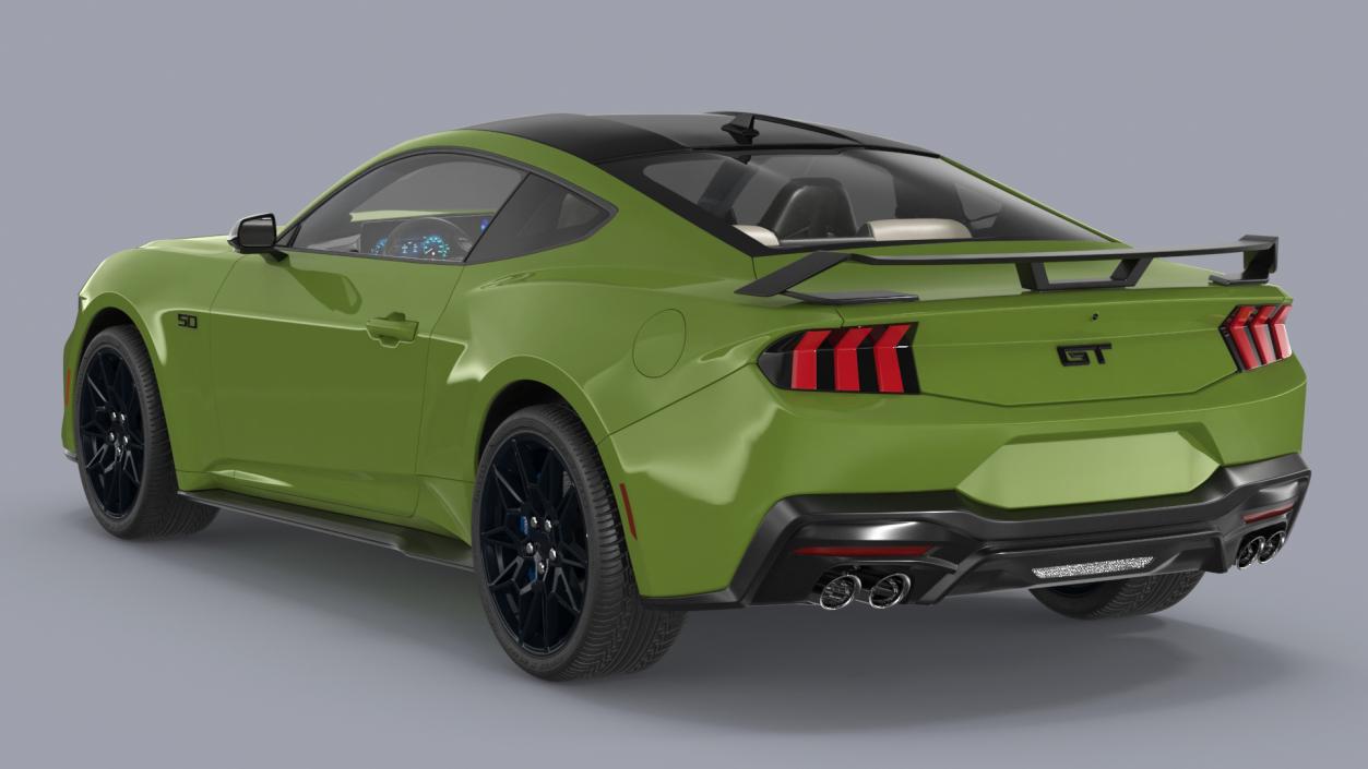 3D Ford Mustang 2024 Green model