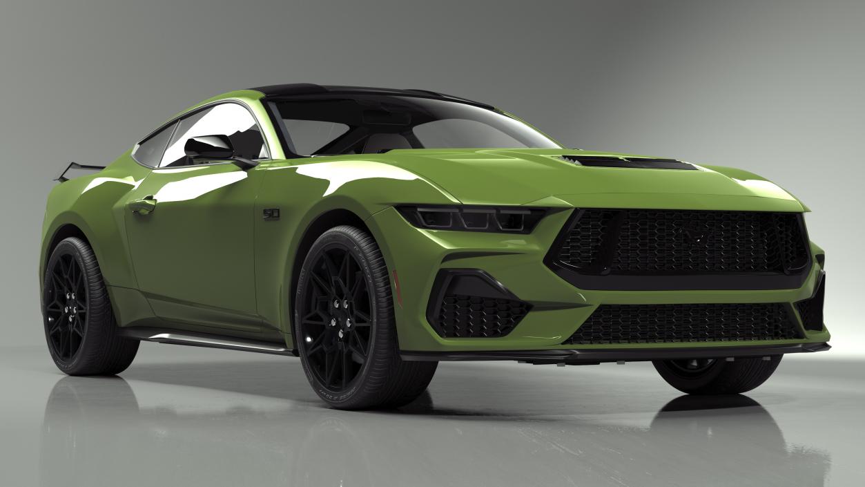 3D Ford Mustang 2024 Green model