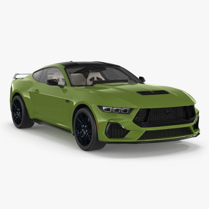 3D Ford Mustang 2024 Green model