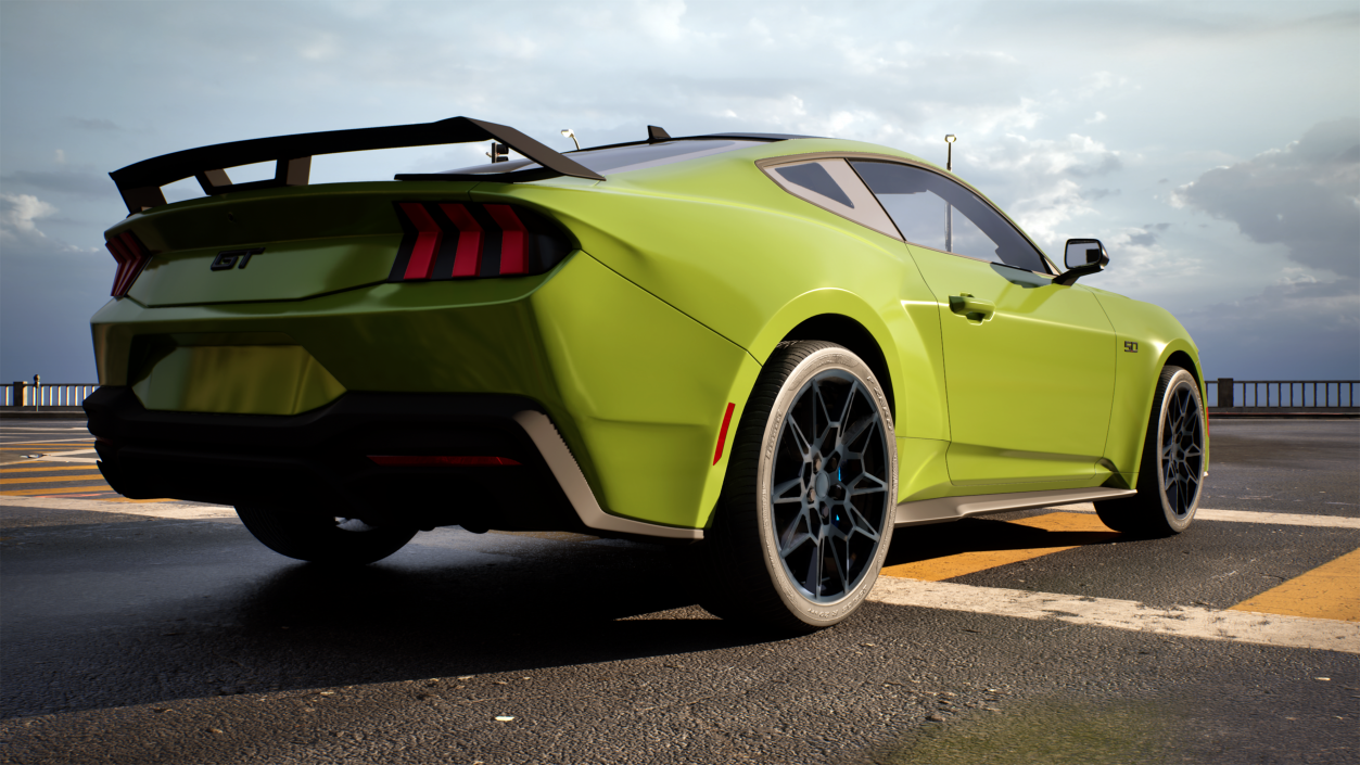 3D Ford Mustang 2024 Green model