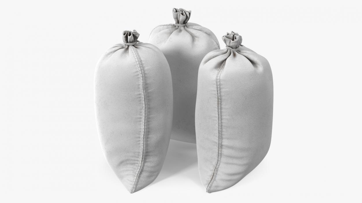 3D White Polypropylene Sandbags model