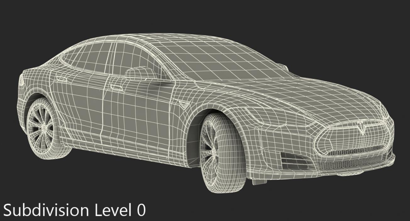 3D Tesla Model S 75 2015 Rigged model