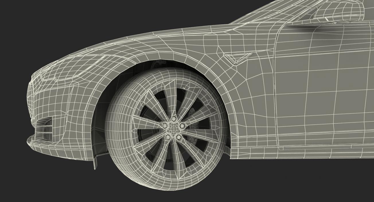 3D Tesla Model S 75 2015 Rigged model