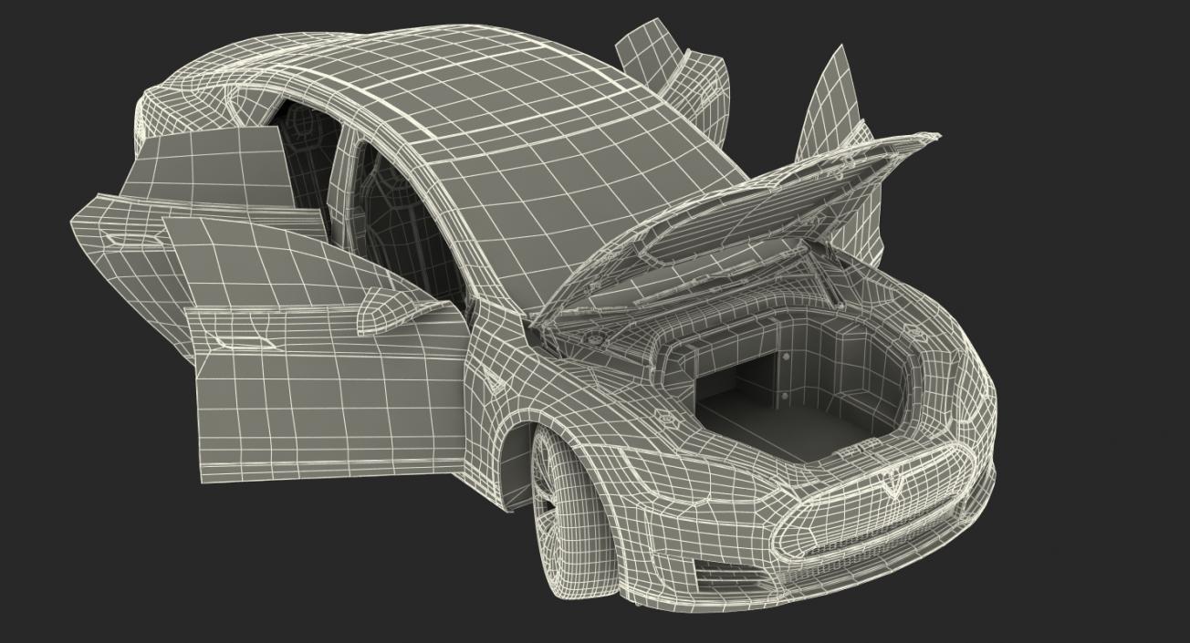 3D Tesla Model S 75 2015 Rigged model