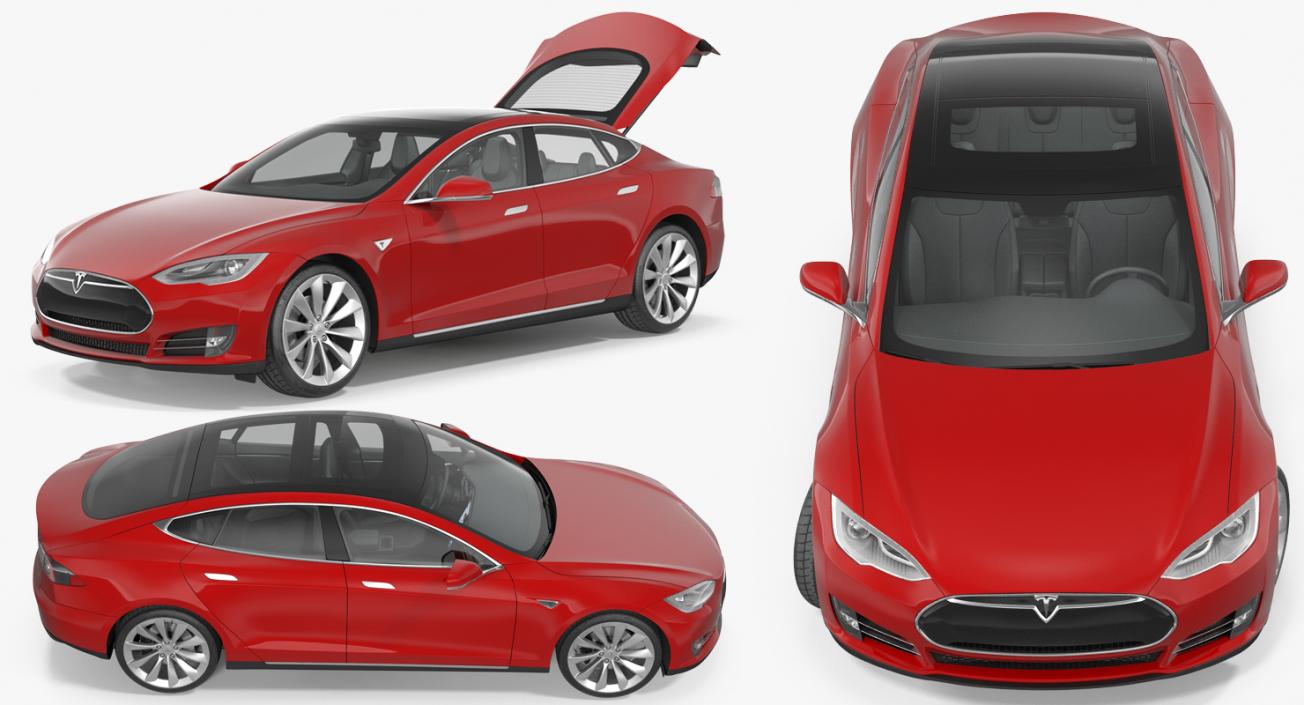 3D Tesla Model S 75 2015 Rigged model