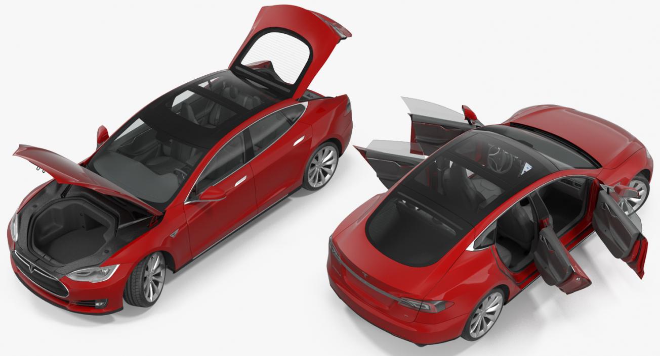 3D Tesla Model S 75 2015 Rigged model