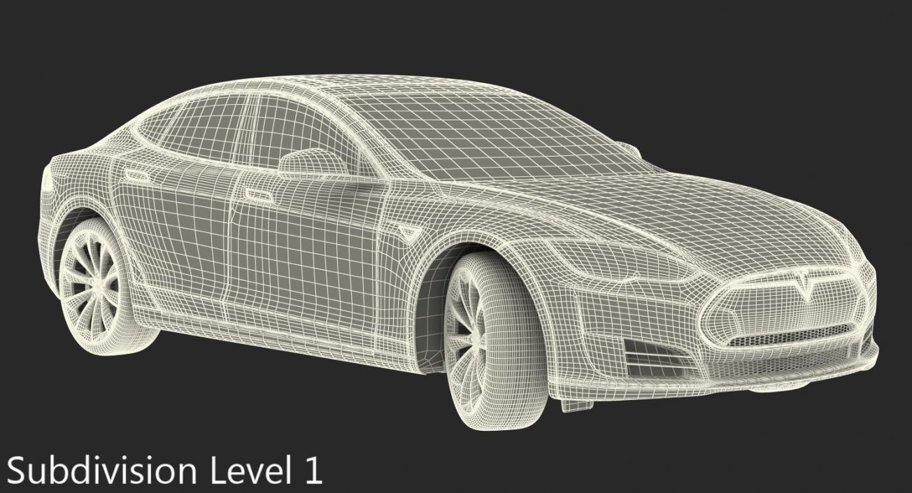 3D Tesla Model S 75 2015 Rigged model