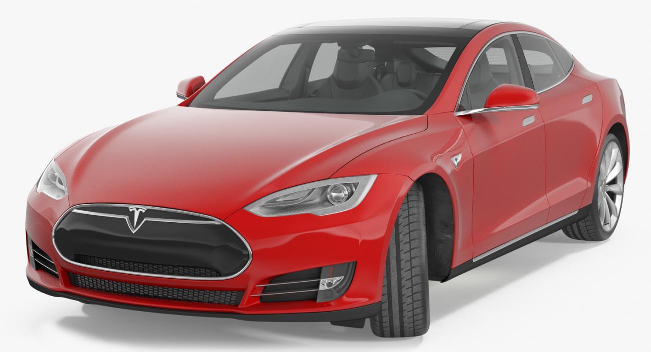 3D Tesla Model S 75 2015 Rigged model