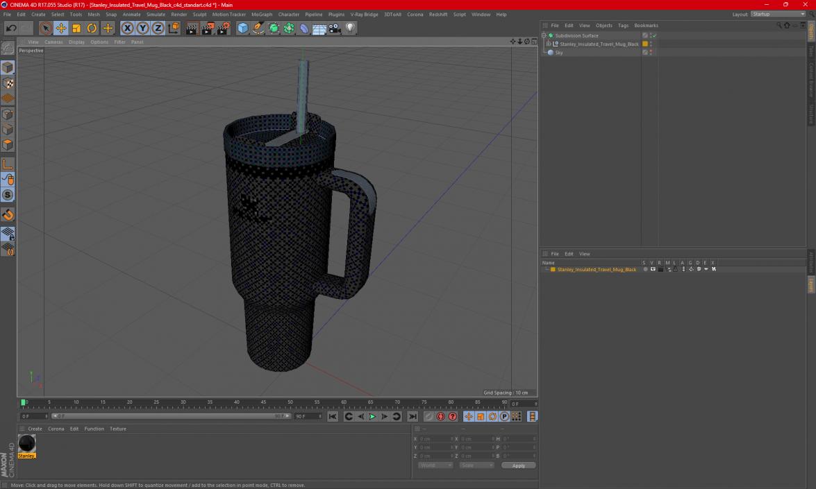 Stanley Insulated Travel Mug Black 3D model