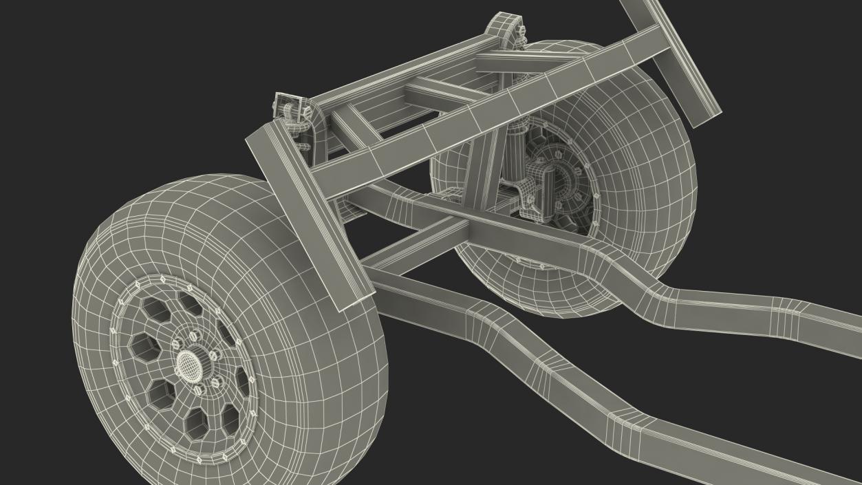 Golf Cart Chassis with Engine 3D model