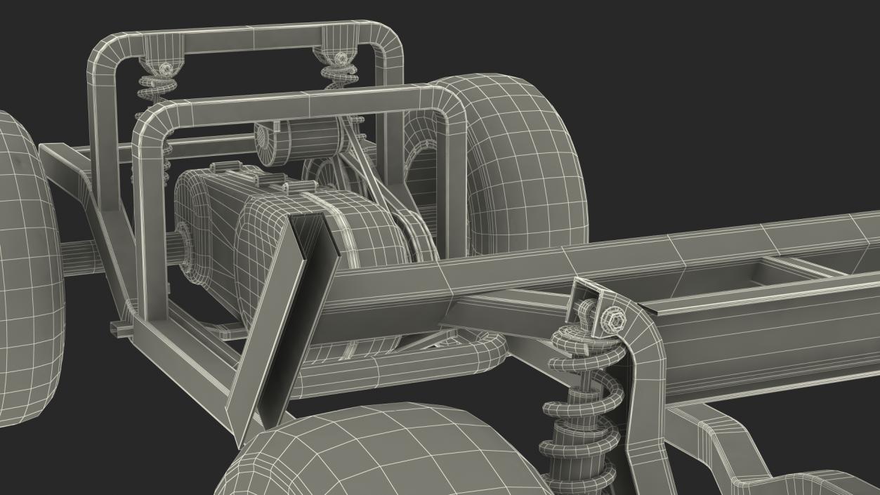 Golf Cart Chassis with Engine 3D model