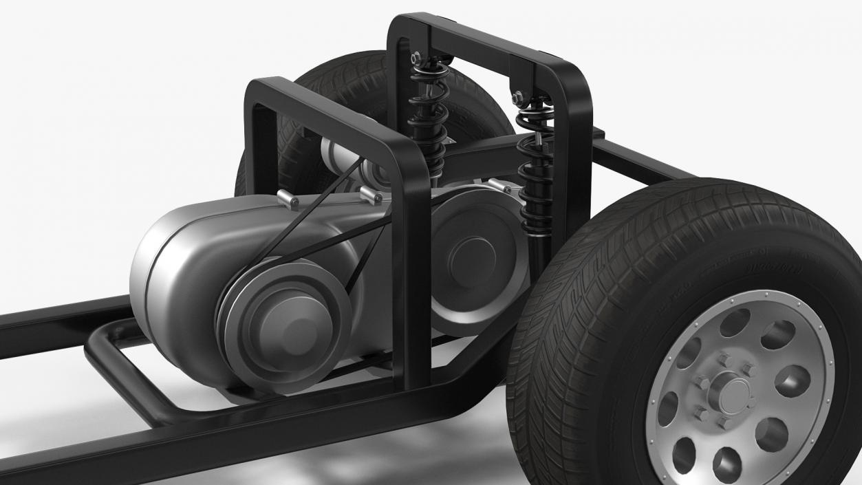 Golf Cart Chassis with Engine 3D model