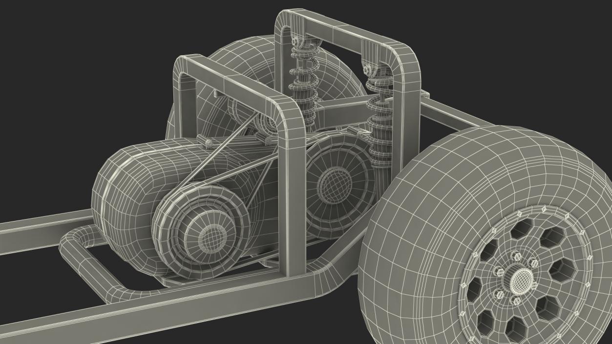 Golf Cart Chassis with Engine 3D model