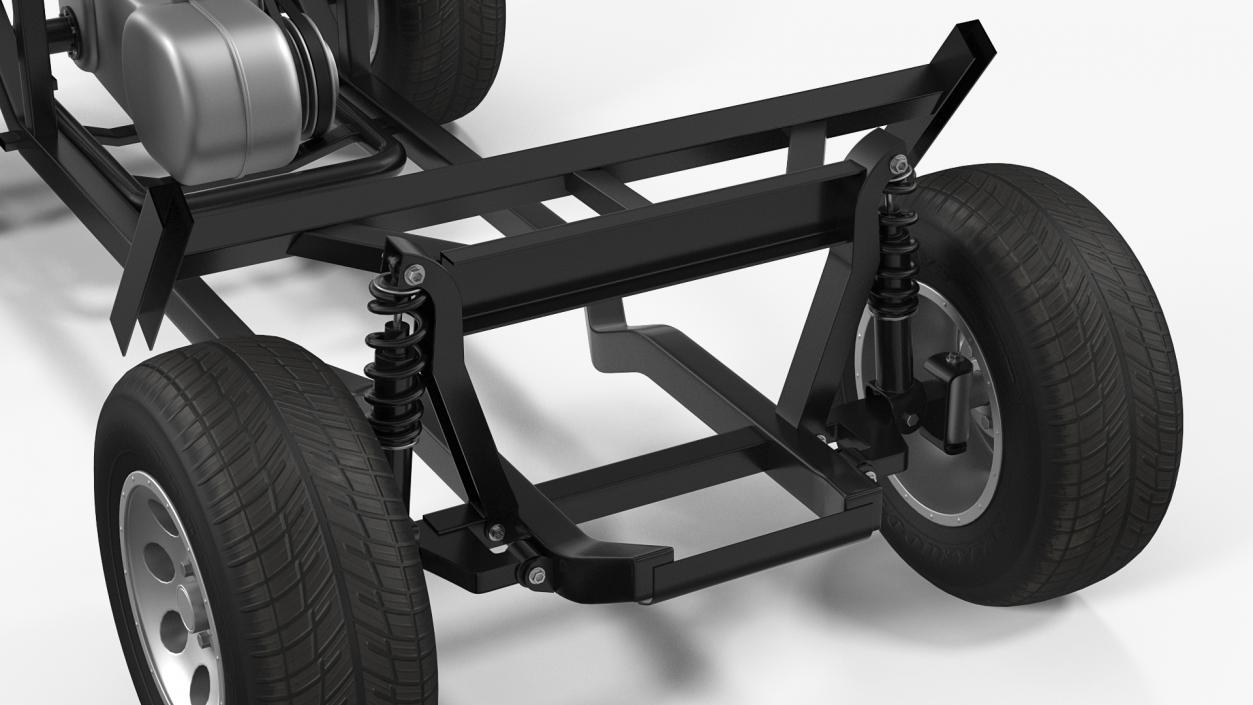 Golf Cart Chassis with Engine 3D model