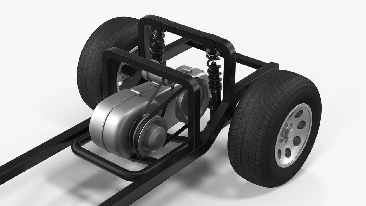 Golf Cart Chassis with Engine 3D model