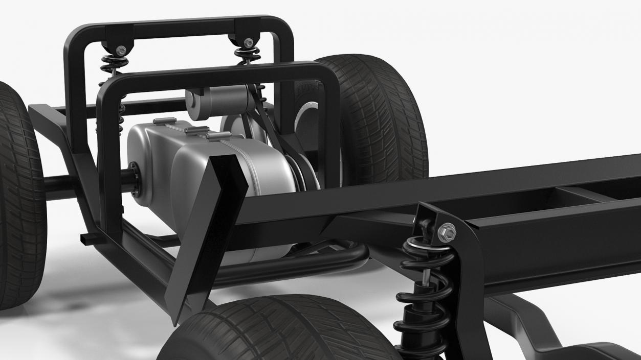 Golf Cart Chassis with Engine 3D model