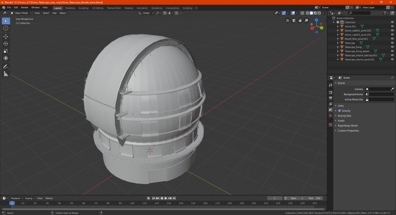 Dome Telescope 3D model