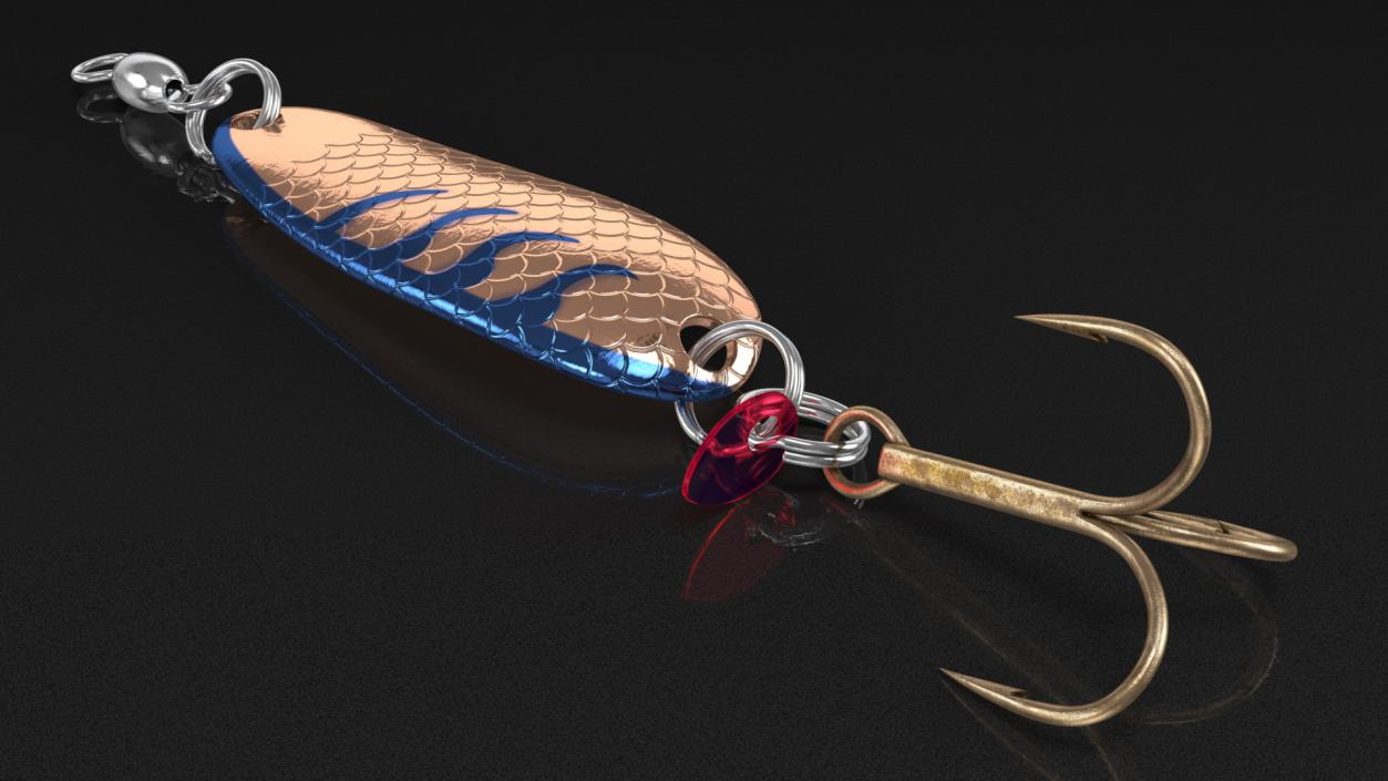 3D Copper Blue Trolling Spoon Lure