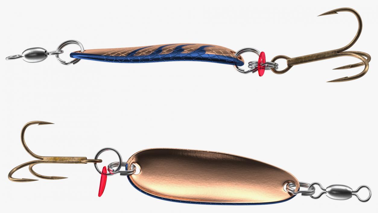 3D Copper Blue Trolling Spoon Lure