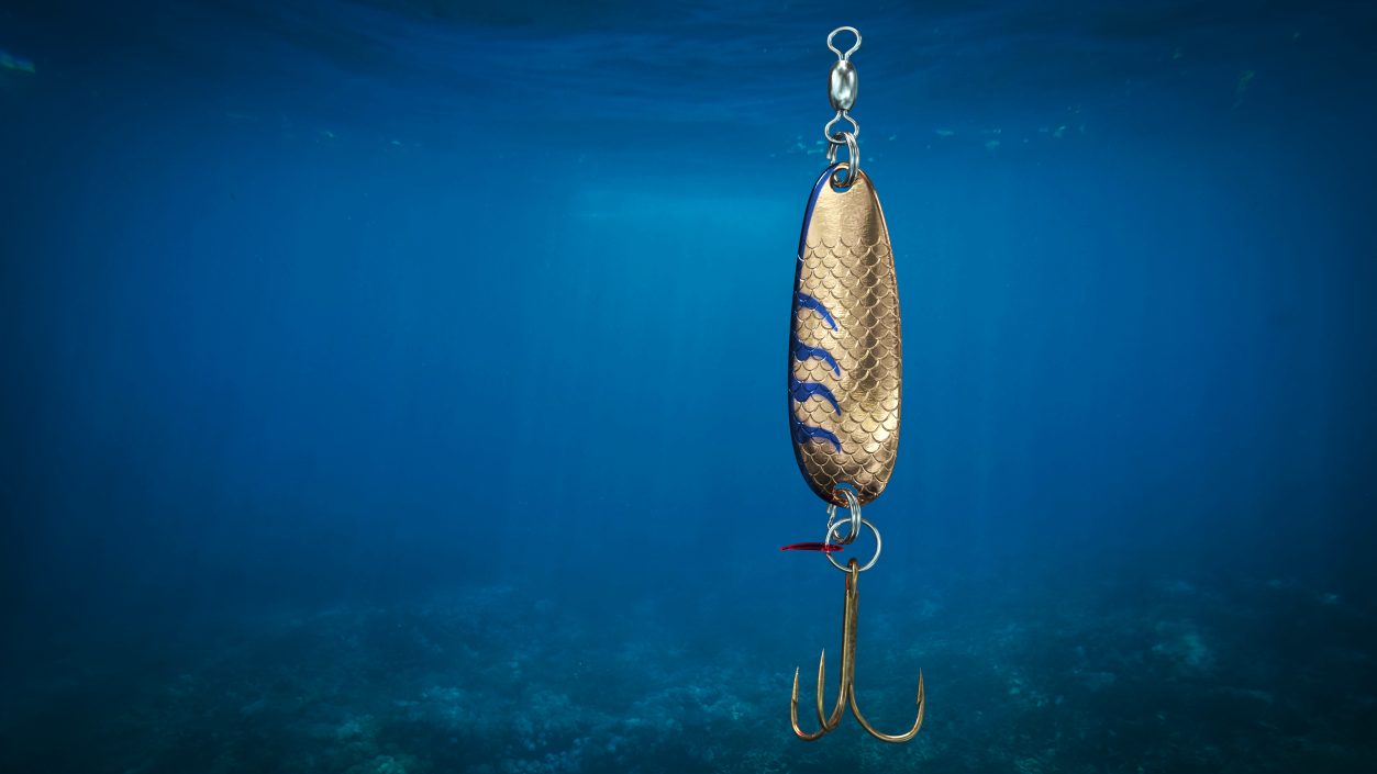 3D Copper Blue Trolling Spoon Lure