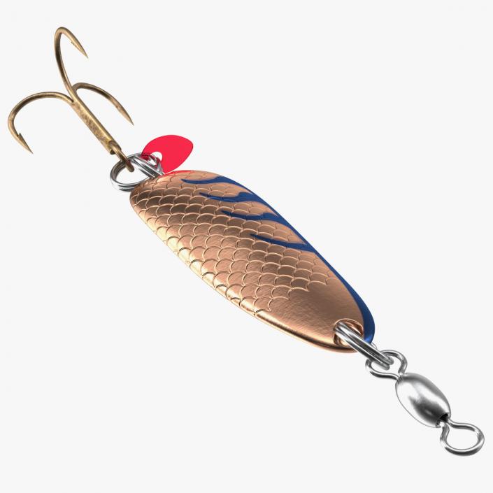 3D Copper Blue Trolling Spoon Lure