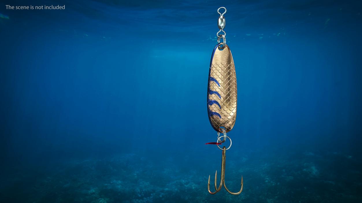 3D Copper Blue Trolling Spoon Lure