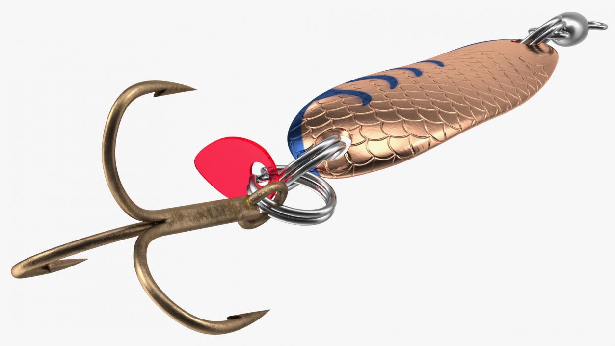 3D Copper Blue Trolling Spoon Lure