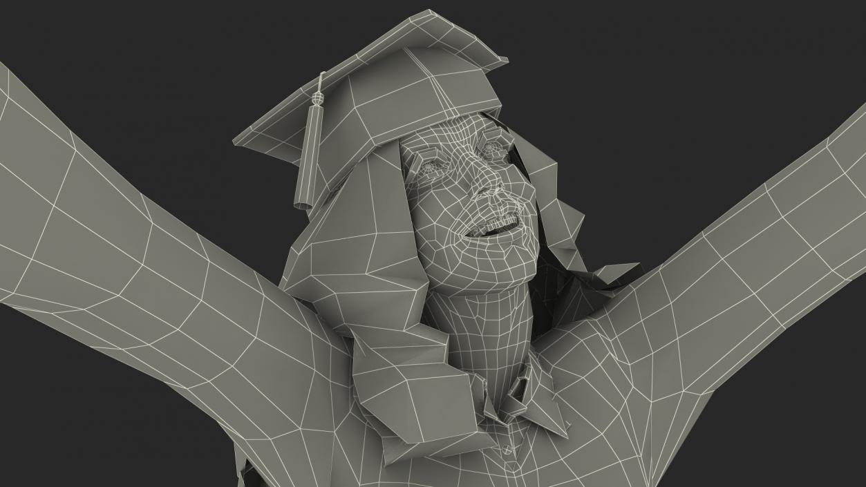 3D model Graduating Student Celebrating Pose