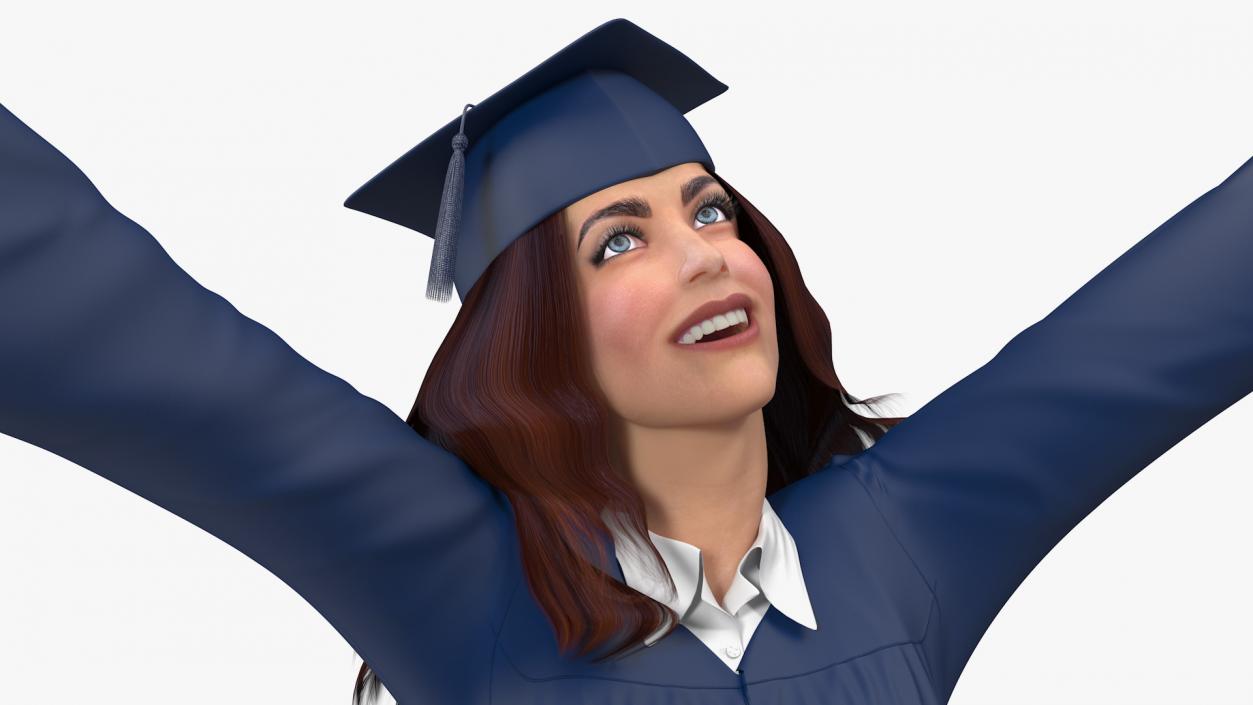 3D model Graduating Student Celebrating Pose