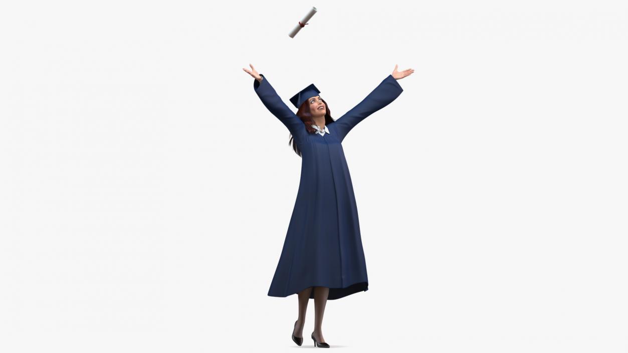 3D model Graduating Student Celebrating Pose